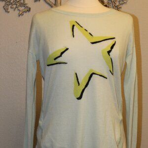 LT Womens 100% Cashmere Star Graphic Long Sleeves Sweater Multi-Color Size Small